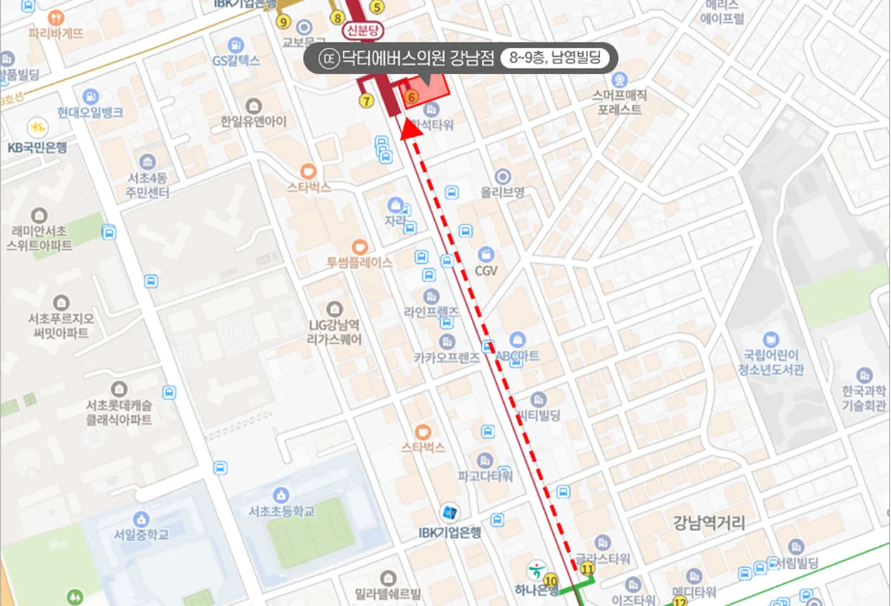 강남점 주차장 안내 지도